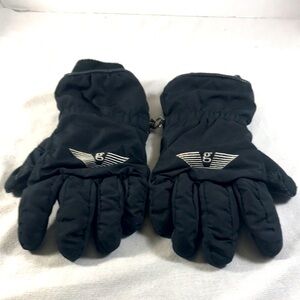 Grandoe Women’s Black Winter Ski Snowboard Insulated and Leather Palm Gloves